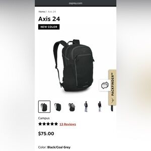 Osprey Black Backpack Sleek Design Durable Fabric